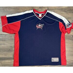 NHL Exclusive Club Collection V-Neck Short Sleeve Jersey XL Navy/Red